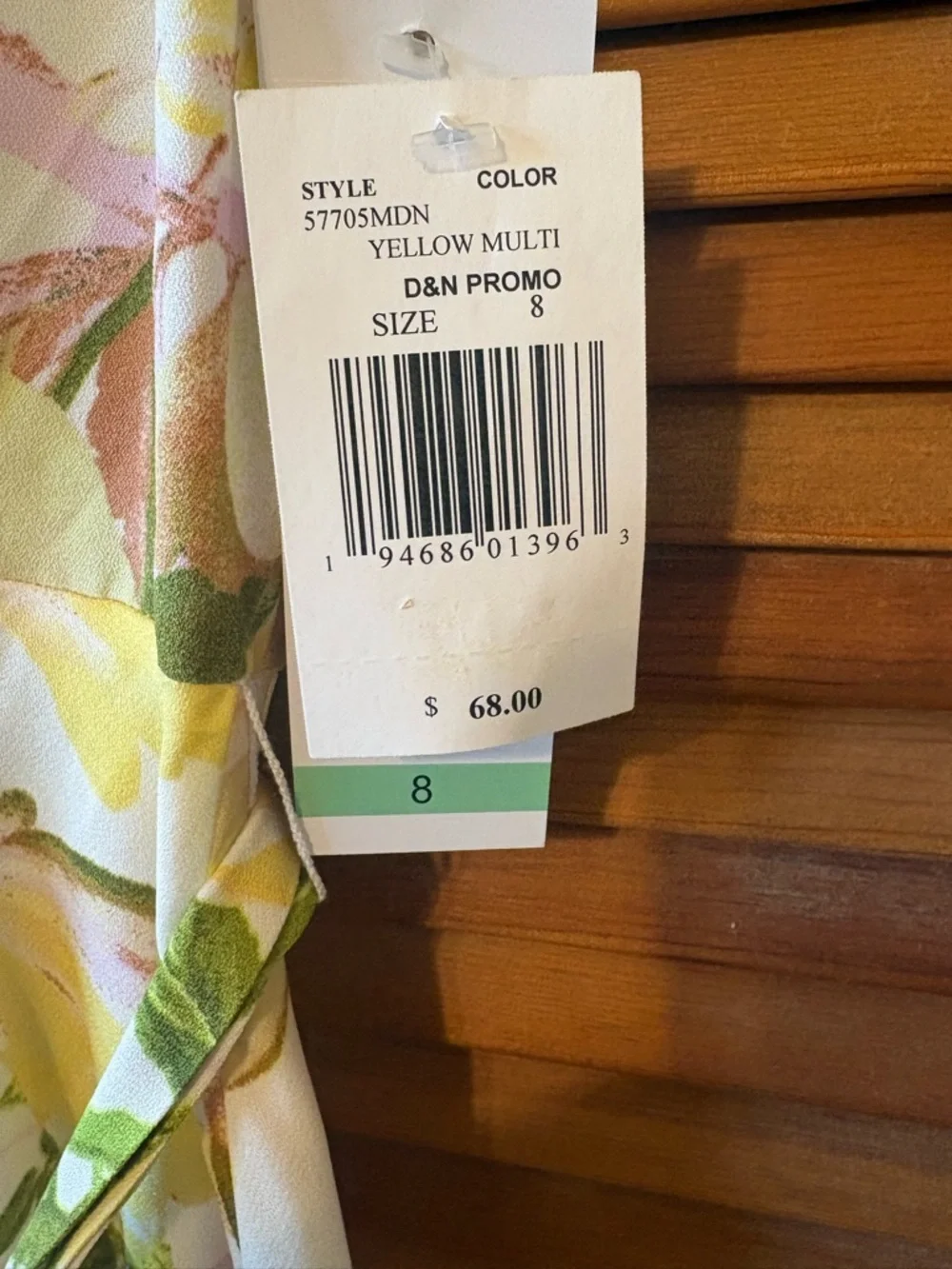 Yellow Floral Sleeveless Wrap Dress by - Picture 5 of 5